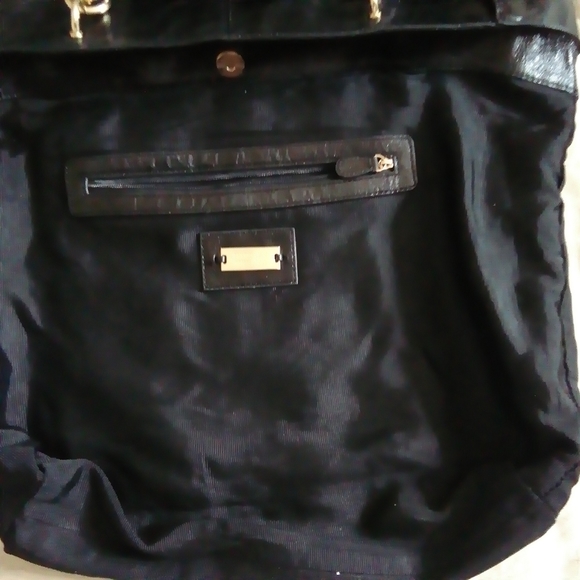 Badgley Mischka black genuine leather tote bag - Picture 8 of 11